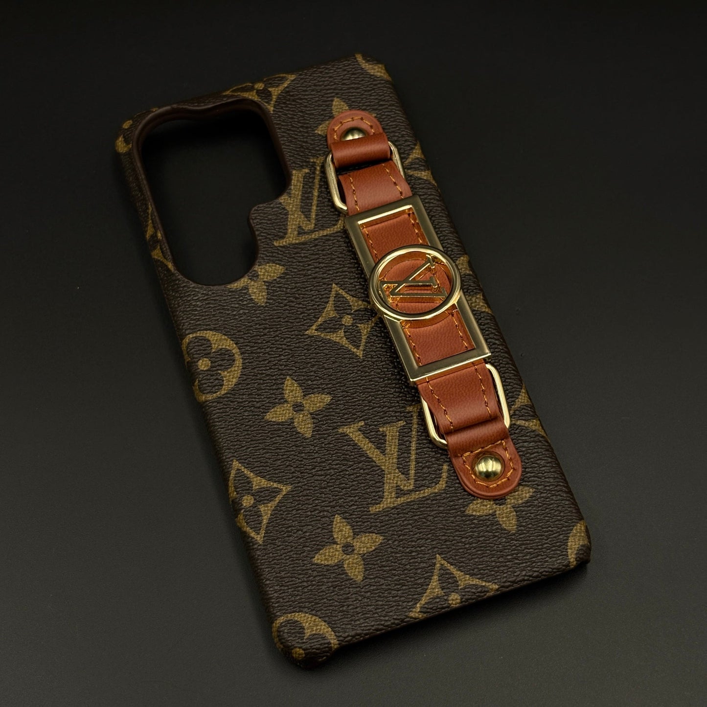 Luxury Brand Leather Case with Gold Buckle Strap for Samsung Galaxy S26 Ultra