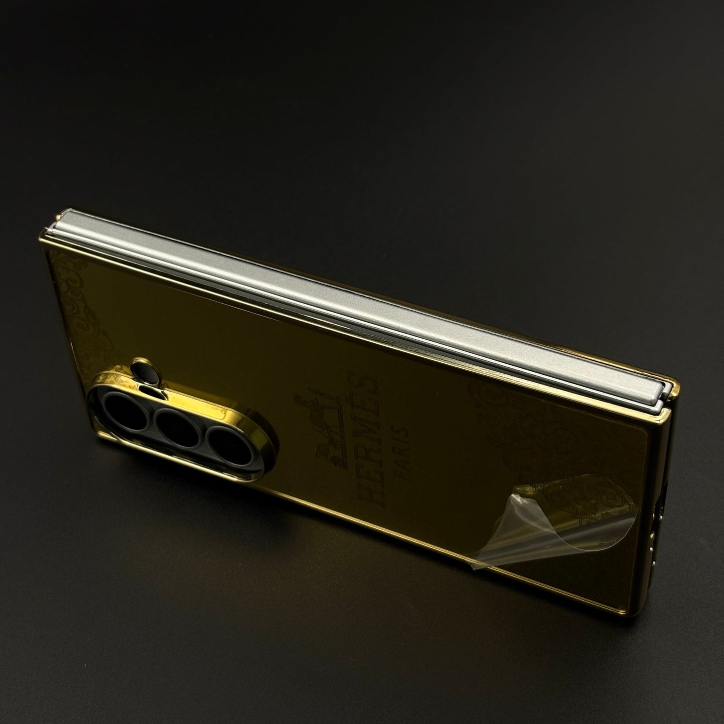 Handcrafted 24K Gold-Plated Fashion Brand HMS Case for Samsung Galaxy Z Fold 8 Ultra