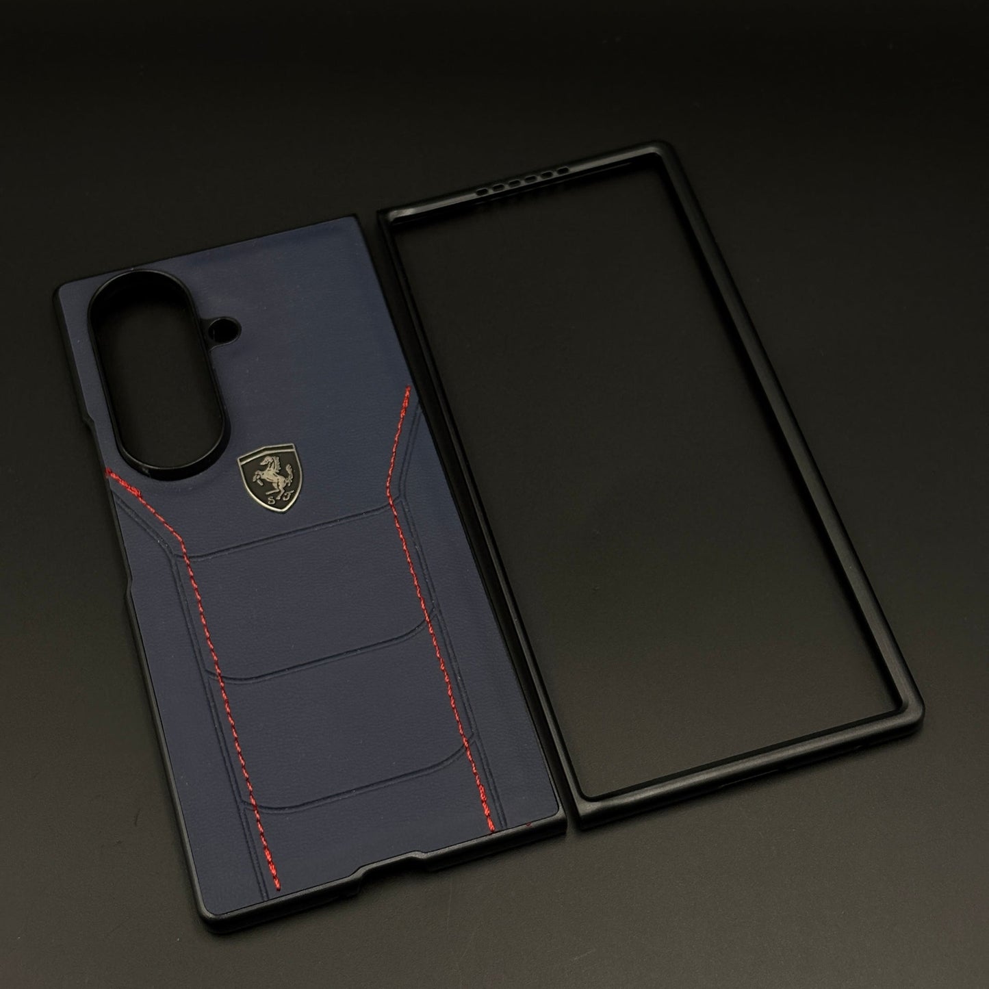 FR Stitched PU Leather Blue Case for Samsung Galaxy Z Fold 7 | Luxury Protective Edition