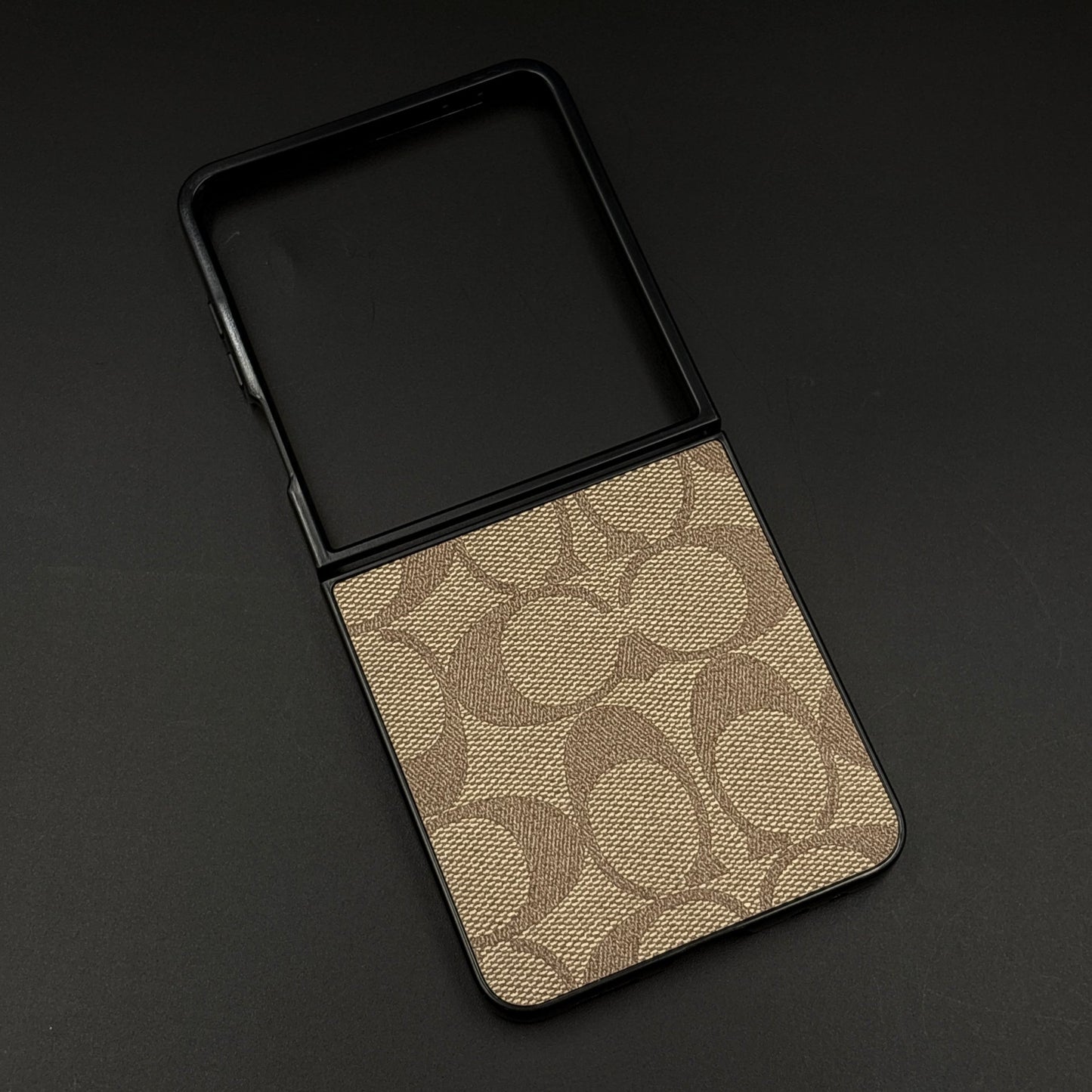 CC Pattern PU Leather Case Cover for Samsung Galaxy Z Flip 7 | Iconic Luxury Brand | Slim Designer Fit