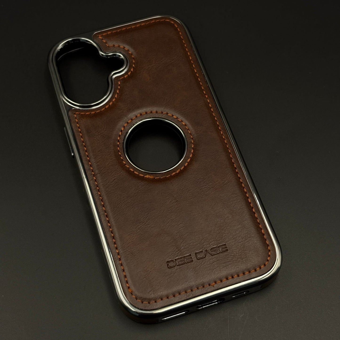 Leather Logo Cut Stitched Mobile Case Cover for iPhone 17