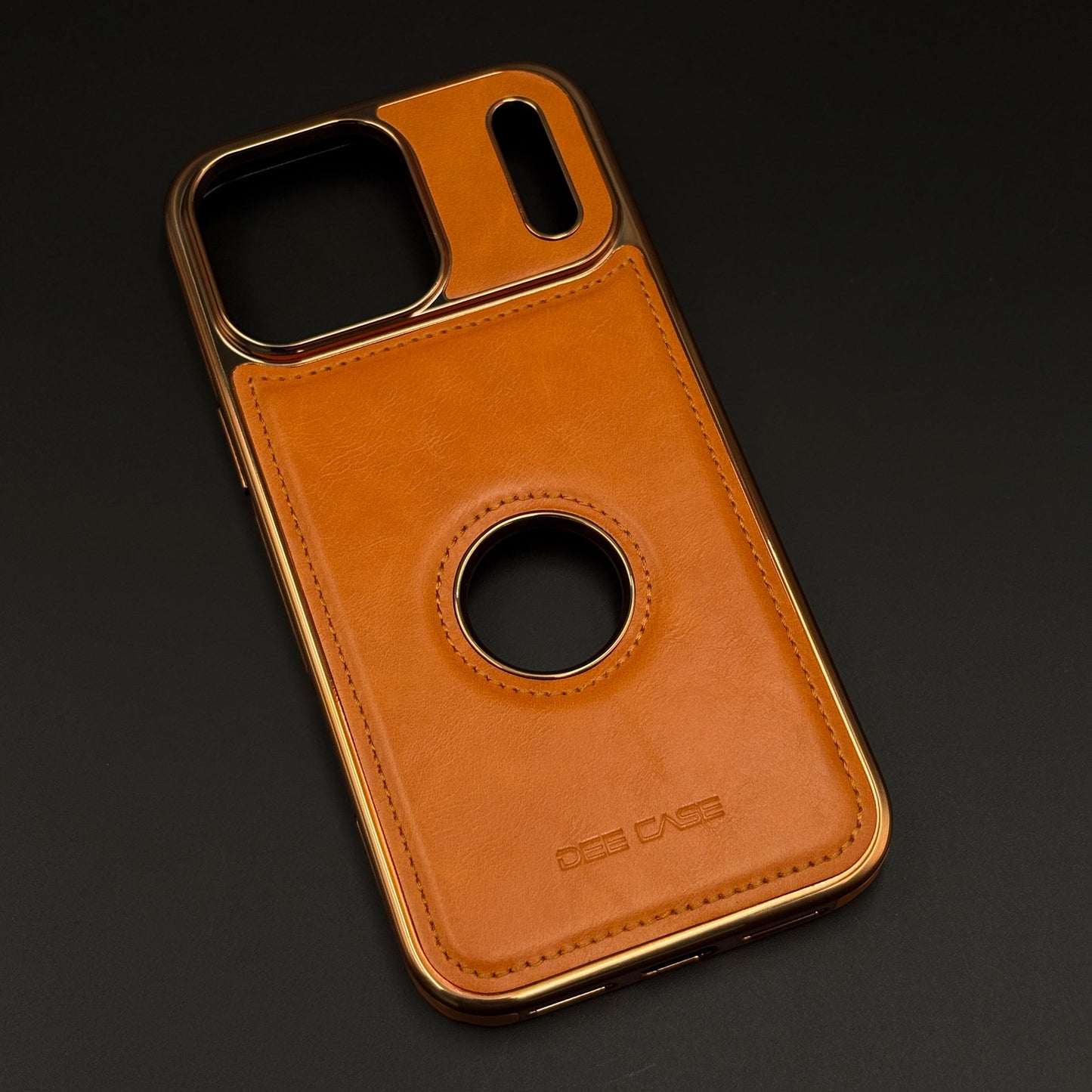 Leather Logo Cut Stitched Mobile Case Cover for iPhone 17 Series