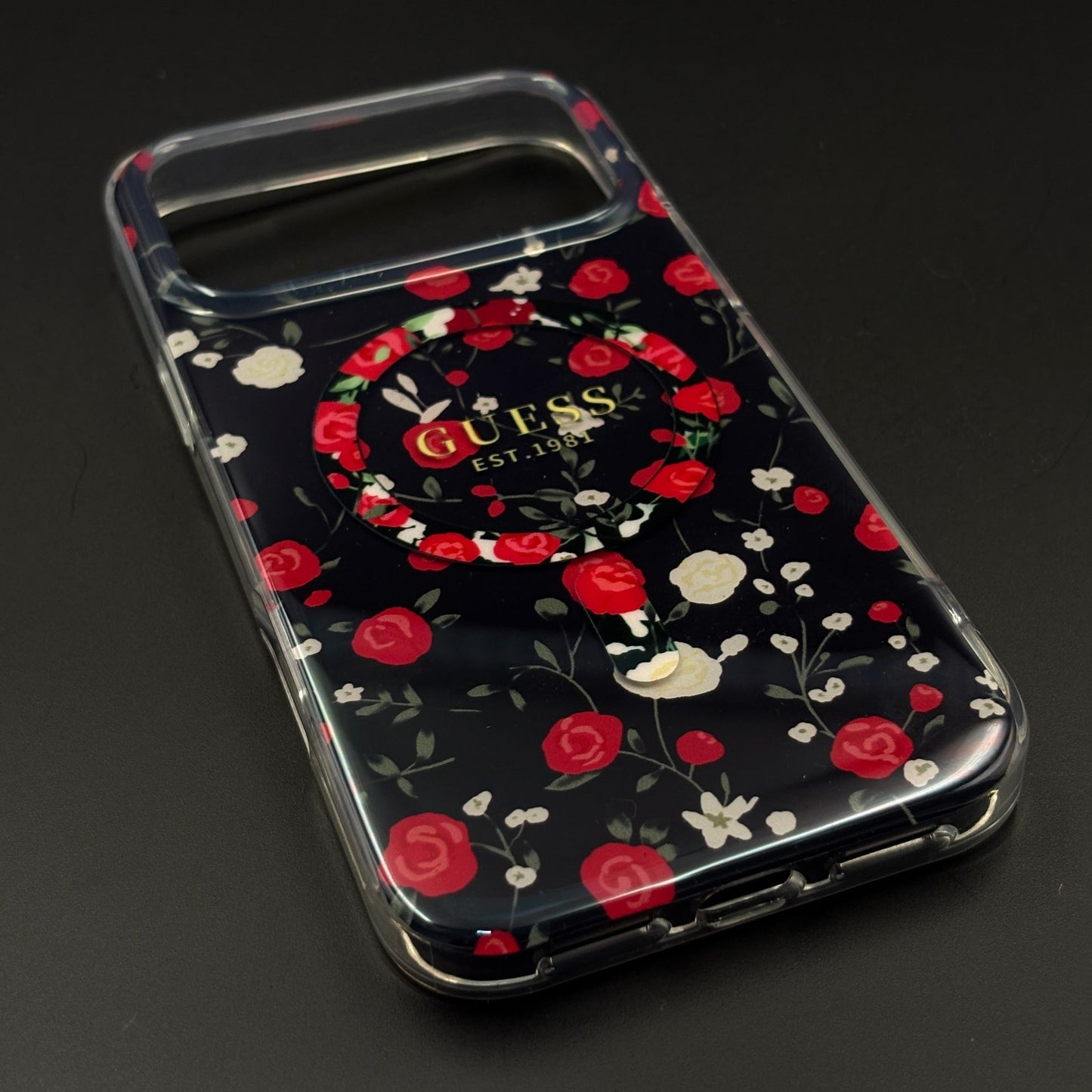 Floral Print GS Brand MagSafe Transparent Mobile Case Cover for iPhone 17 Series