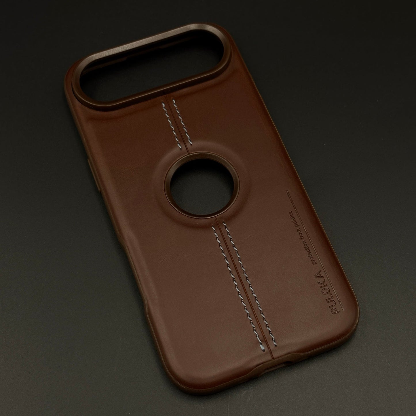 Stitched Leather Logo Cut Mobile Case Cover for iPhone 17 Air