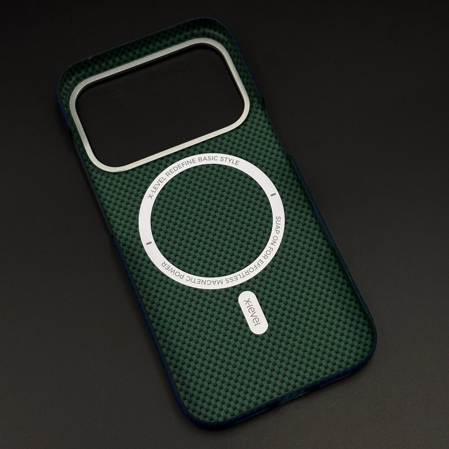 Stealth Carbon Fiber Feel Hidden MagSafe Case for iPhone Series