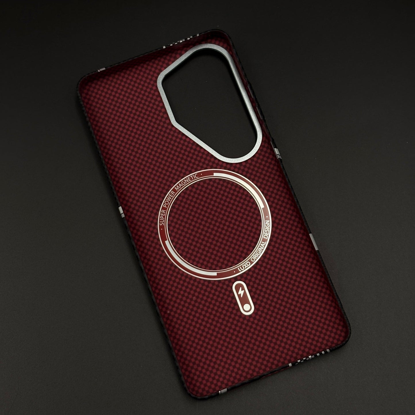 Carbon Fibre Cross Grid Hidden MagSafe Mobile Case Cover for Samsung Galaxy S26 Ultra