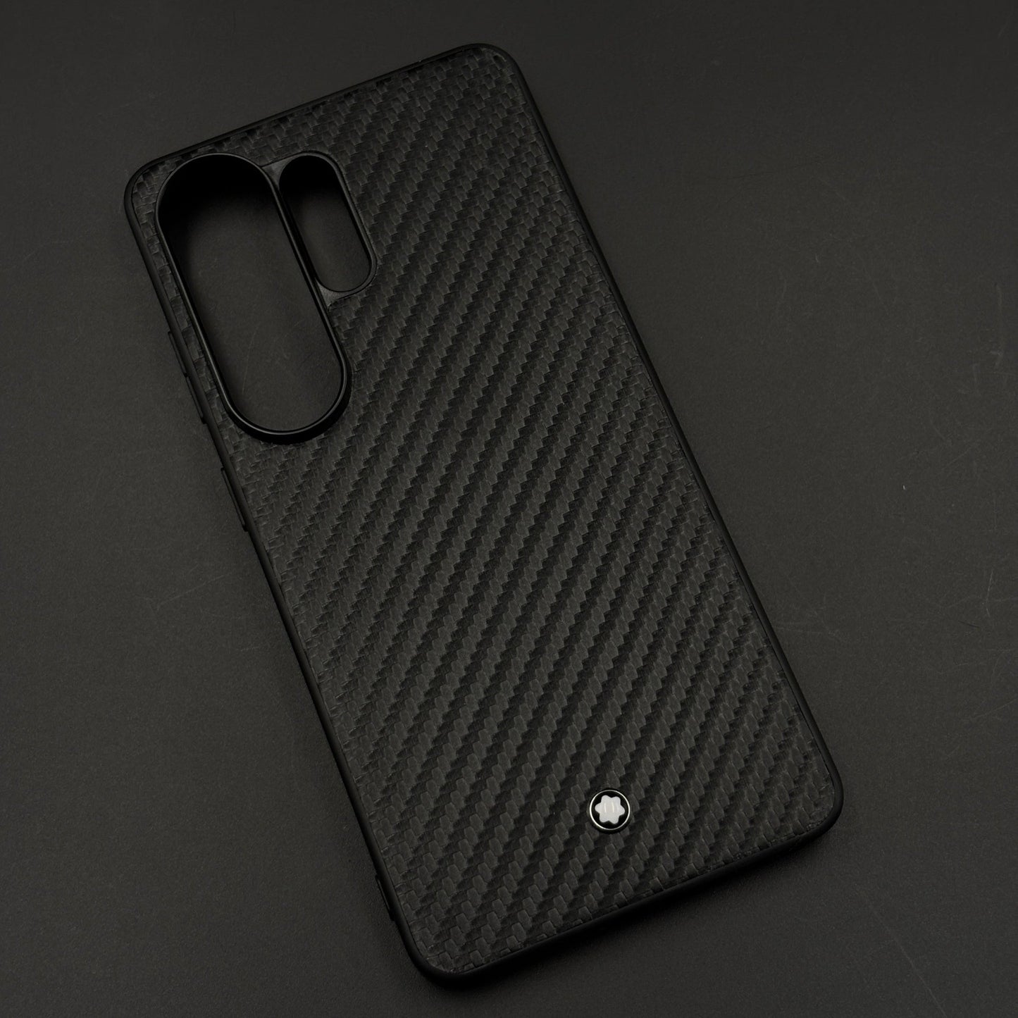 MB Logo Carbon Fibre Texture Leather Style Mobile Case Cover for Samsung Galaxy S26 Ultra