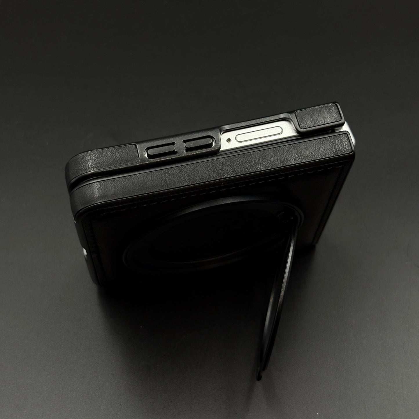 Stitch Leather Series MagSafe Case for Samsung Galaxy Z Flip 7 | 360° Rotating Metal Stand