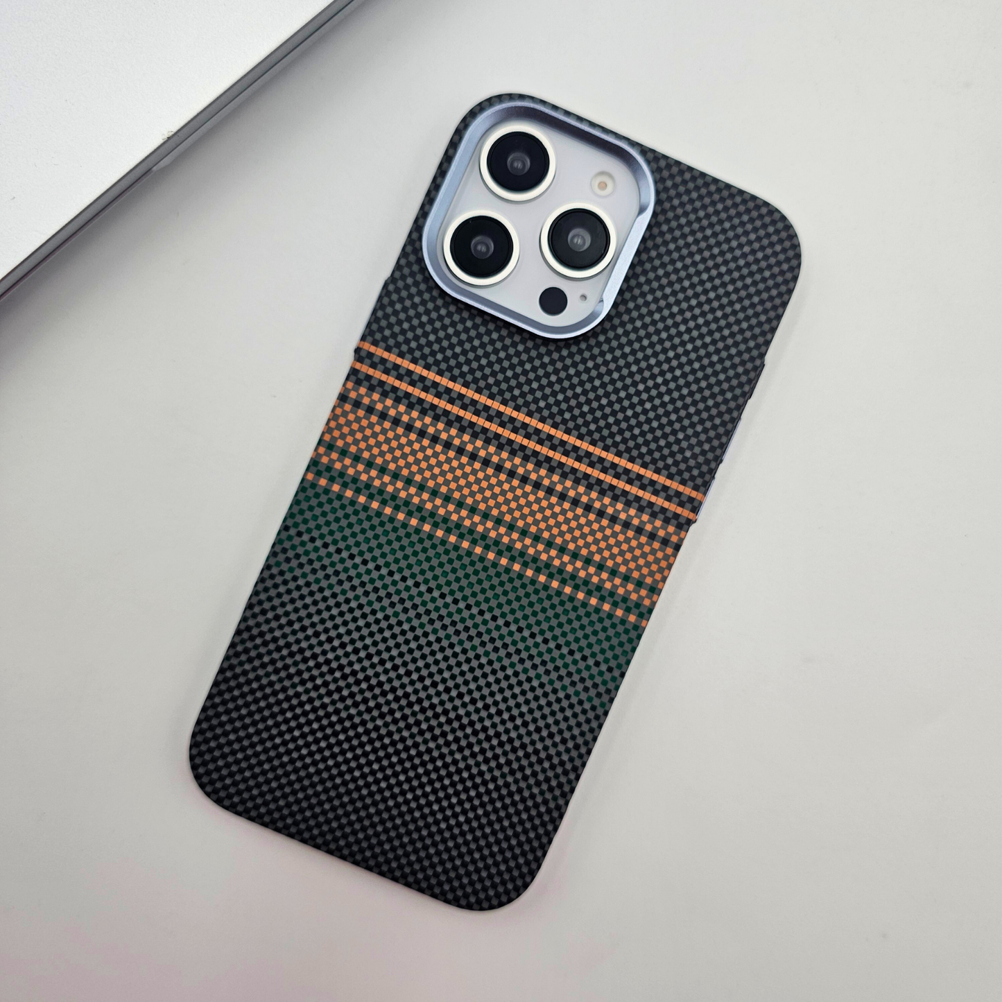iPhone Series Pixelated Premium Slim Case | Rare Aramid Texture Finish | Real Carbon Fibre Feel | Hidden MagSafe