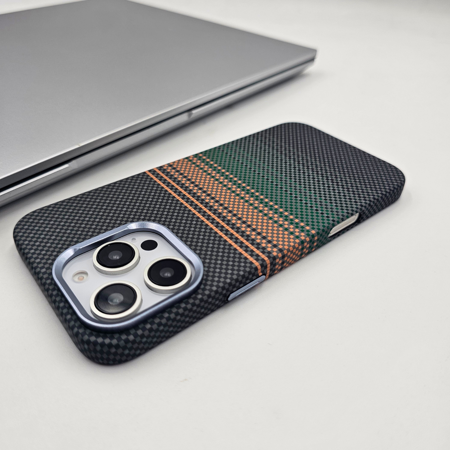 iPhone Series Pixelated Premium Slim Case | Rare Aramid Texture Finish | Real Carbon Fibre Feel | Hidden MagSafe