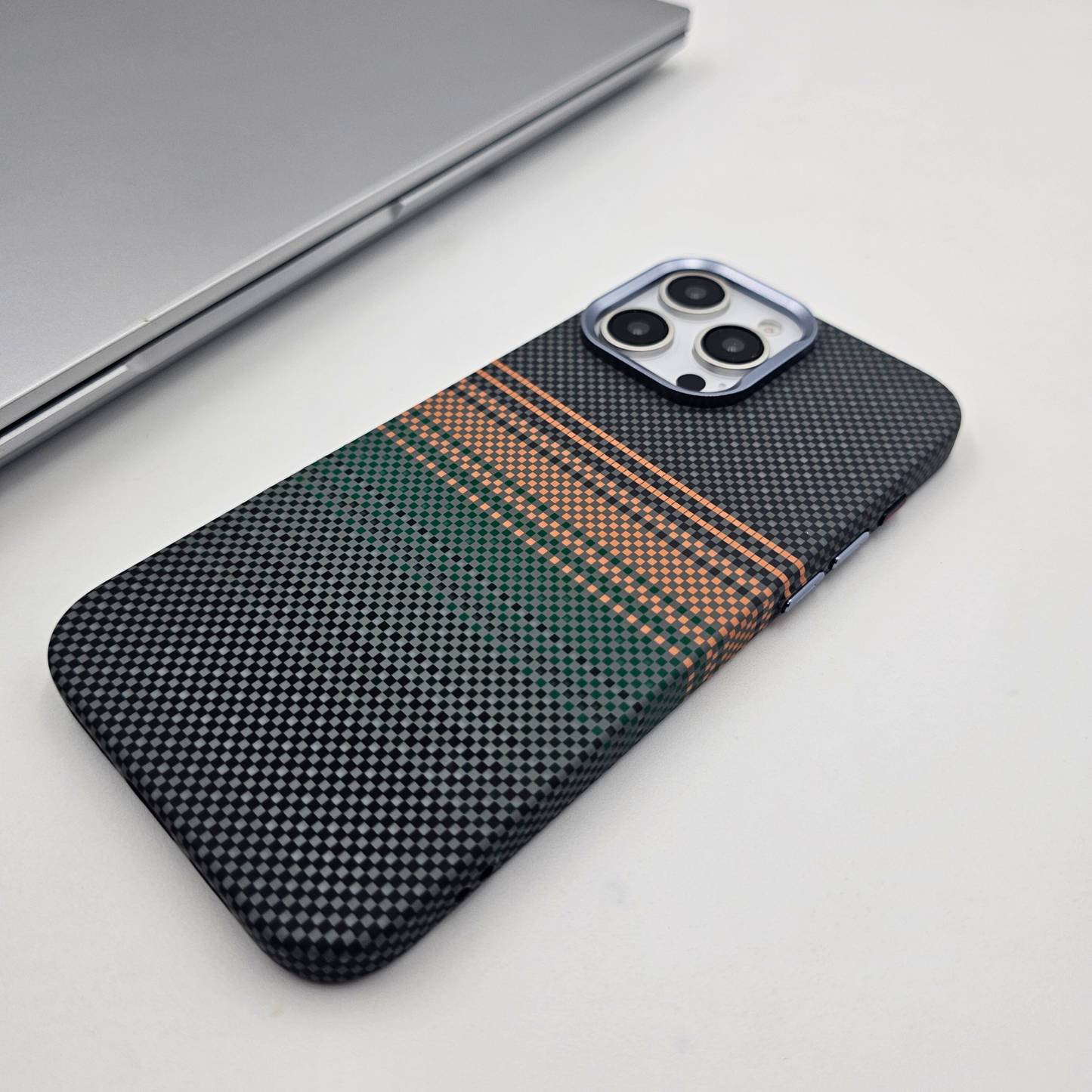 iPhone Series Pixelated Premium Slim Case | Rare Aramid Texture Finish | Real Carbon Fibre Feel | Hidden MagSafe
