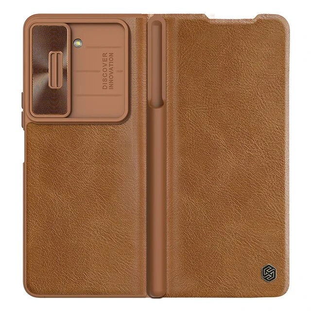 Samsung Galaxy Z Fold 4 Nillkin Qin Pro Leather Flip Case Cover With Pen Holder