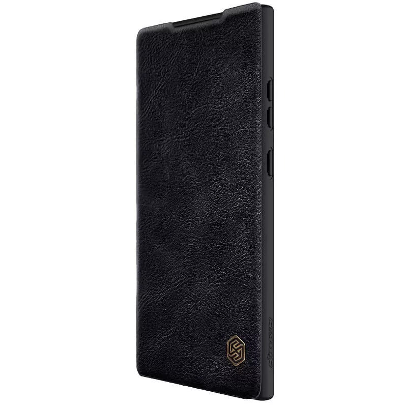 Samsung Galaxy S25 Ultra Camera Protection QIN Leather Flip Case Black