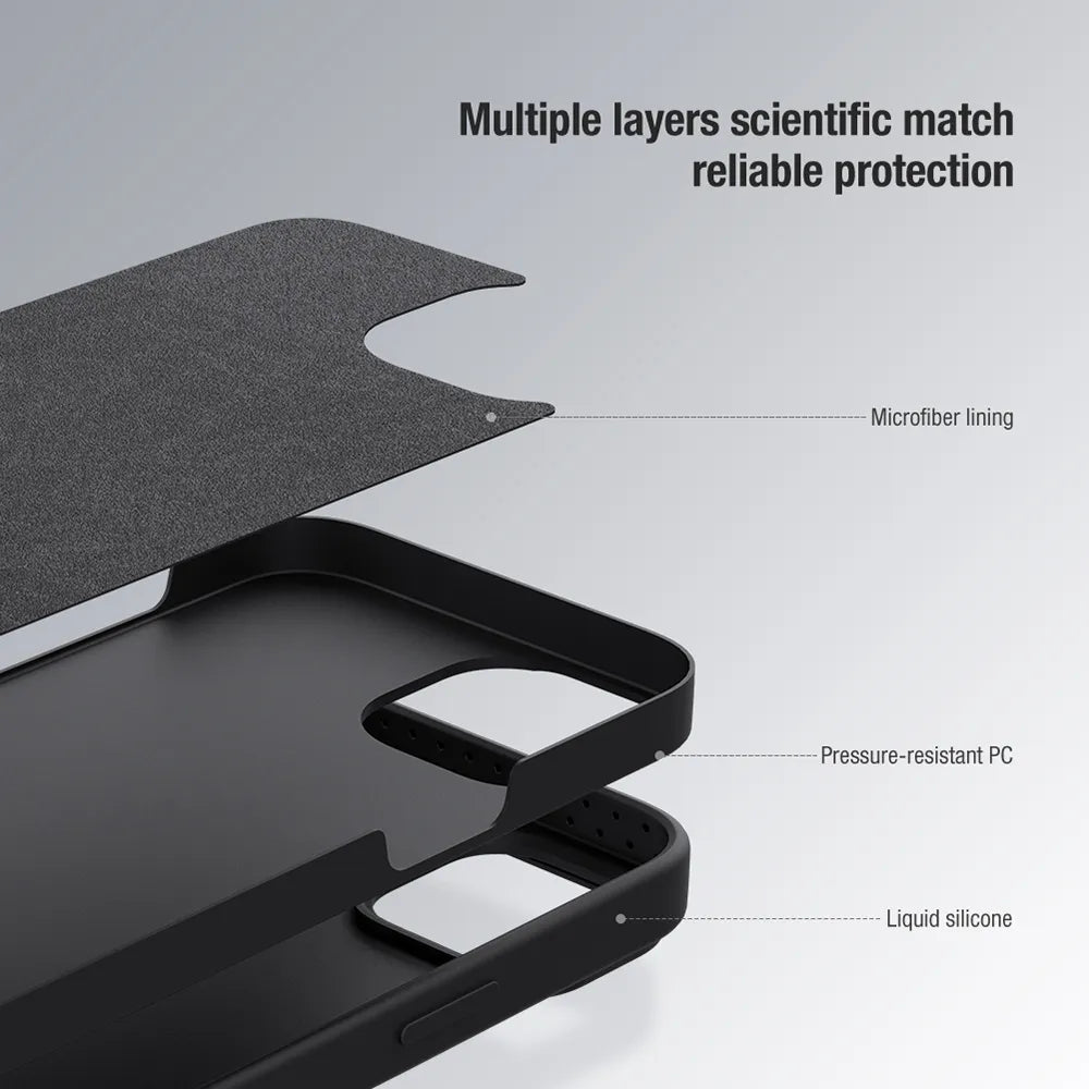 iPhone 15 Pro Series Nillkin CamShield Silky Silicone Case Cover Black Clearance Sale