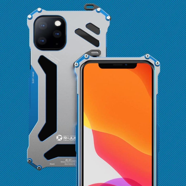 R-Just Aluminum Frame Metallic iPhone 13 Pro Case Cover Black