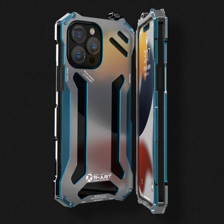 R-Just Aluminum Frame Metallic iPhone 13 Pro Case Cover Black