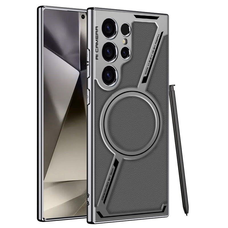 Detachable Metal Ring MagSafe Case for Samsung Galaxy S25 Ultra | Hybrid Armor Design with Magnetic Stand