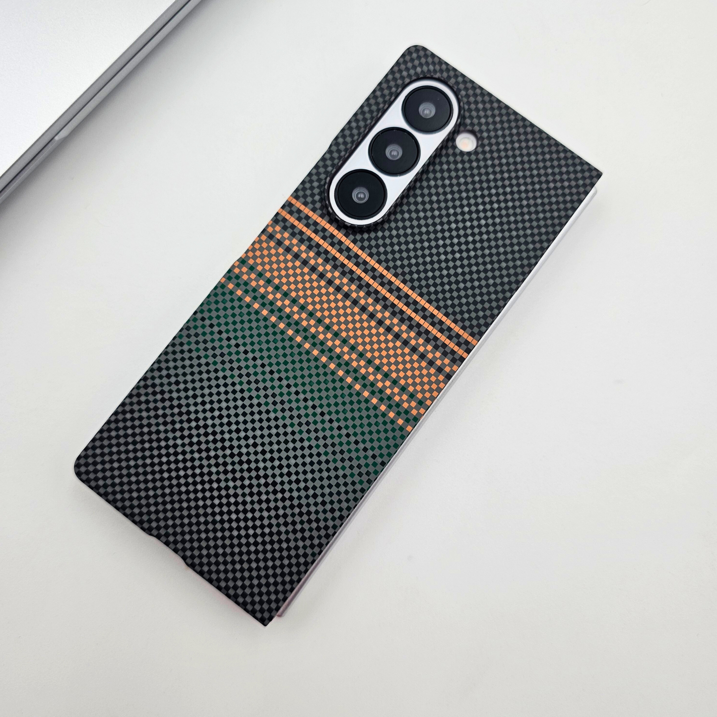 Samsung Galaxy Z Fold 5 Pixelated Premium Slim Case | Rare Aramid Texture Finish | Real Carbon Fibre Feel | Hidden MagSafe