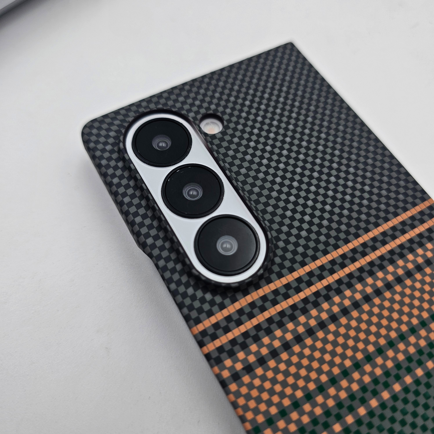 Samsung Galaxy Z Fold 5 Pixelated Premium Slim Case | Rare Aramid Texture Finish | Real Carbon Fibre Feel | Hidden MagSafe