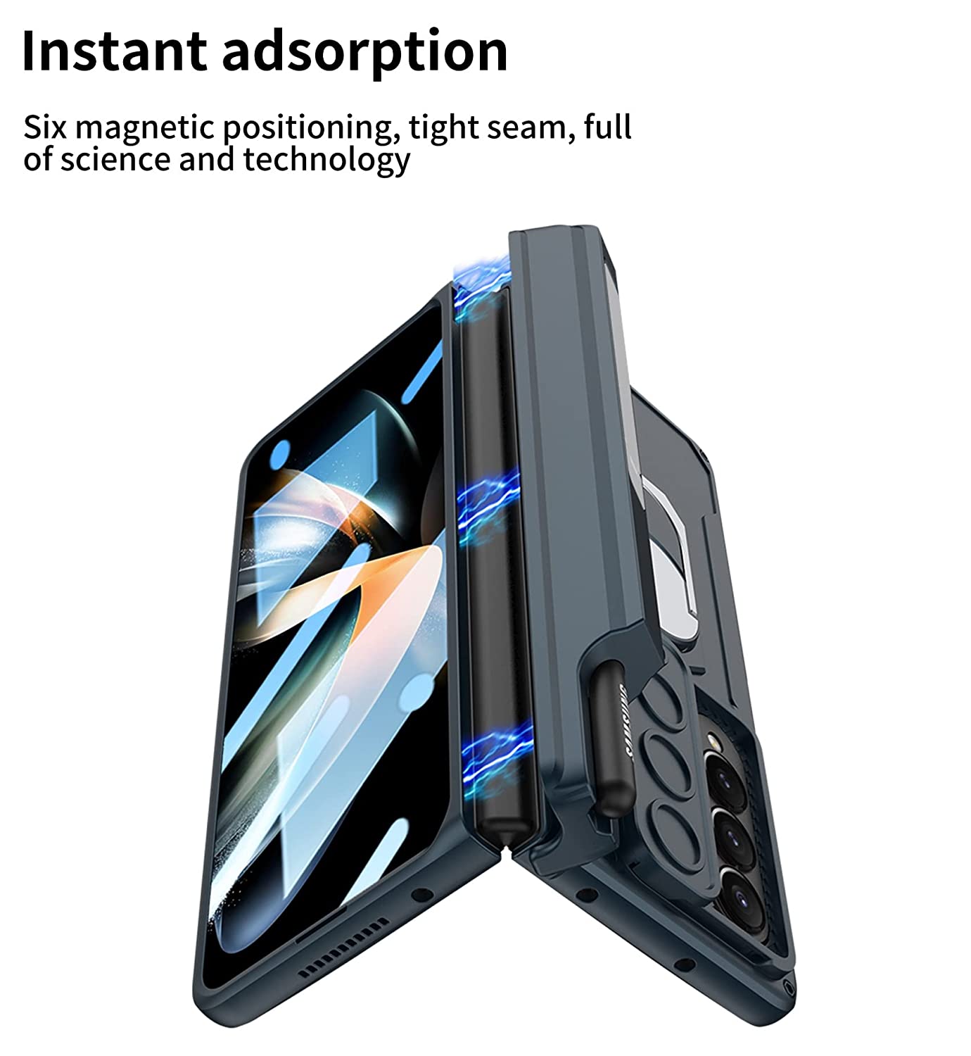 Samsung Galaxy Z Fold 4 With Pen Holder Magnetic Hinge Case Cover Clearance Sale