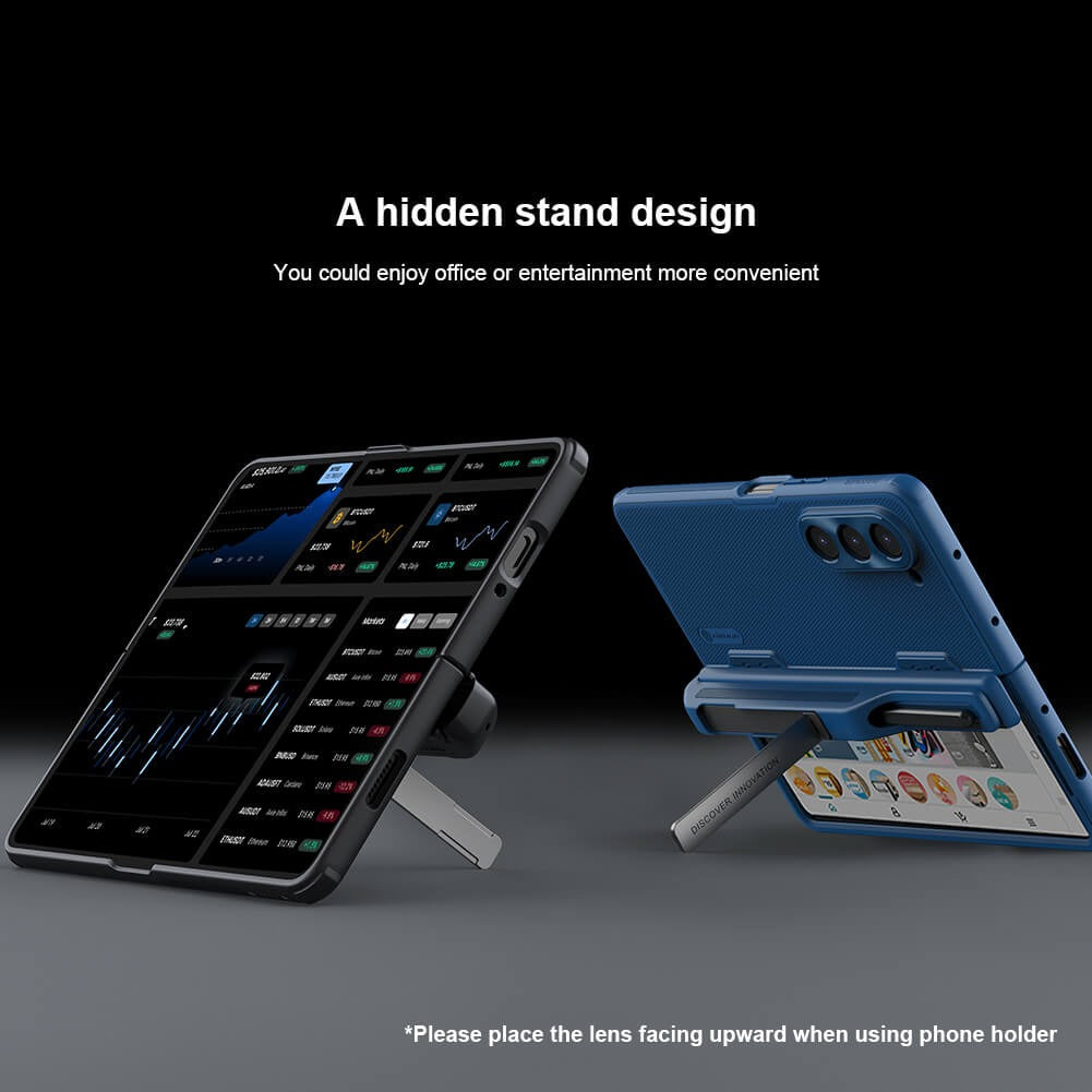 Samsung Galaxy Z Fold 5 Nillkin Frost Shield With S Pen Slot And Stand Case Cover Blue Clearance Sale