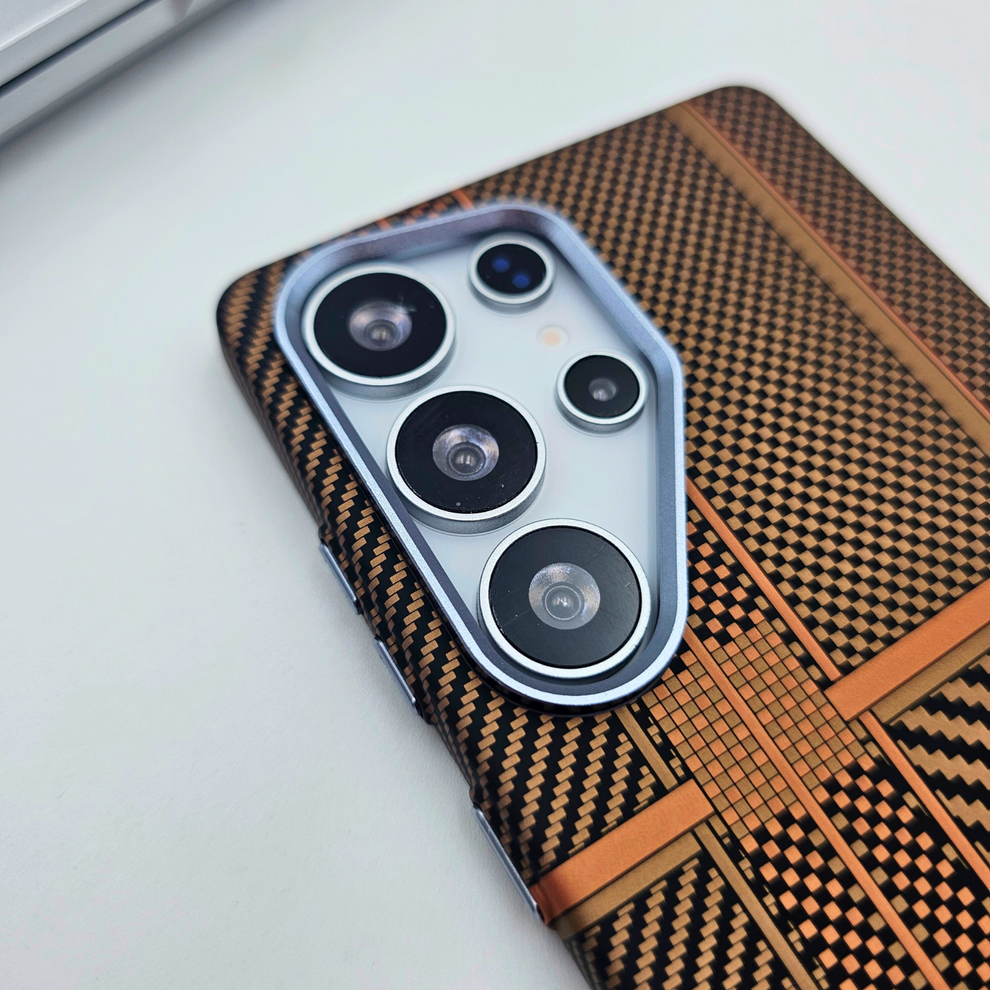 Samsung Galaxy S24 Ultra Desert Brown Premium Slim Case | Rare Aramid Texture Finish | Real Carbon Fibre Feel | Hidden MagSafe