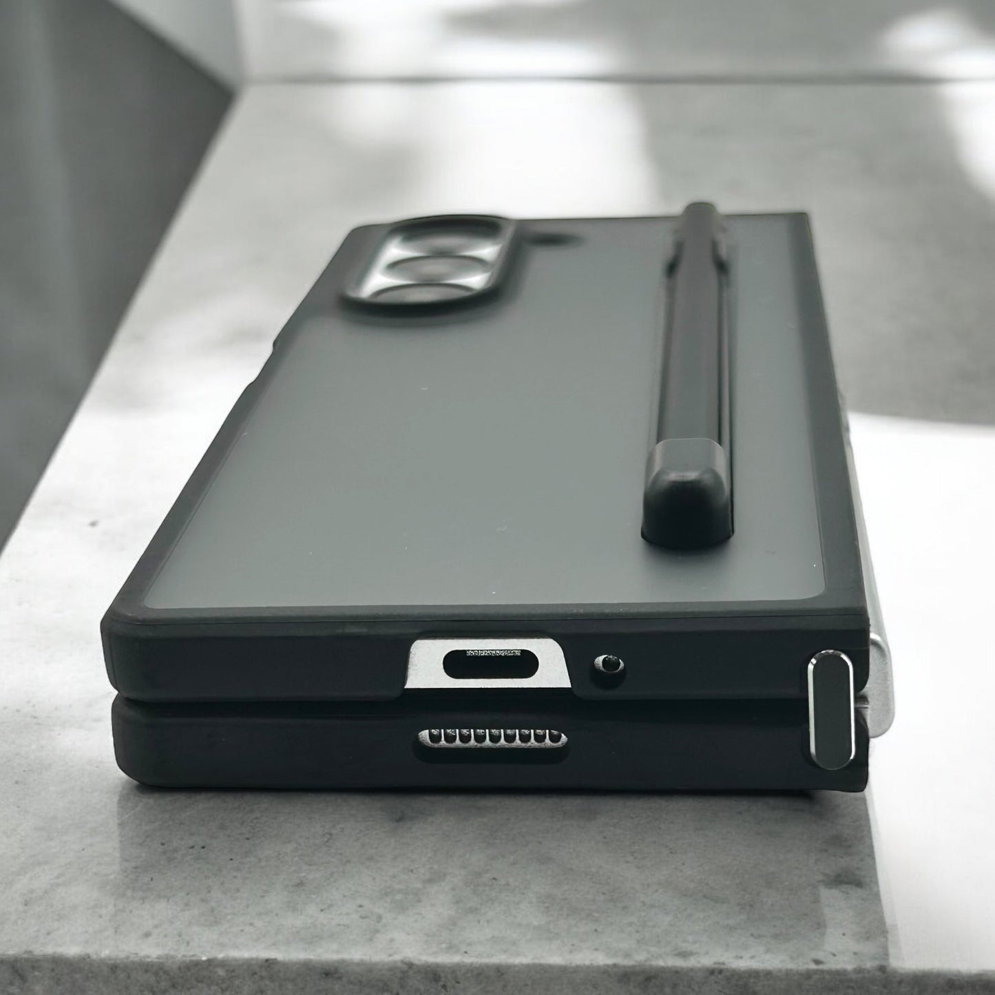 Samsung Galaxy Z Fold 6 Smoke Transparent Case With S-Pen Holder