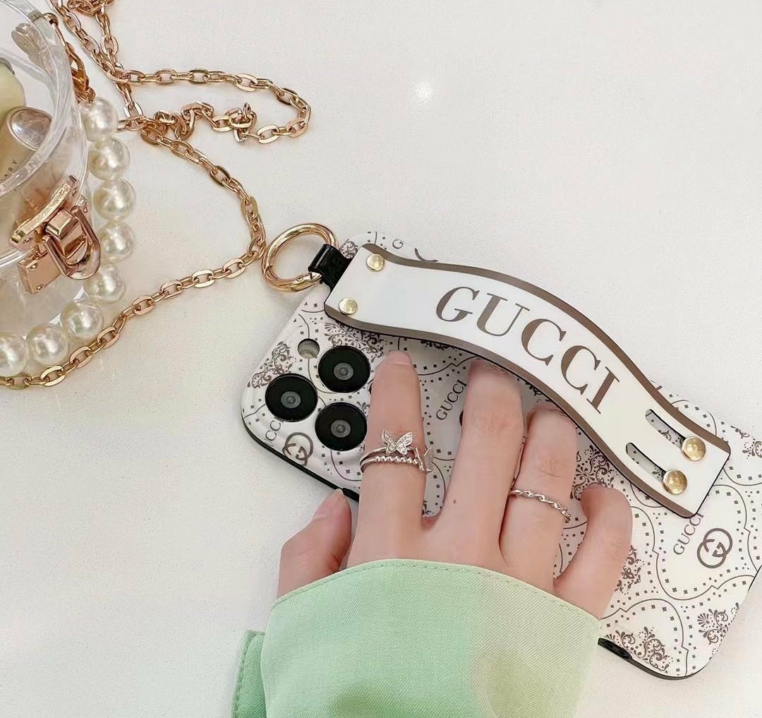 iPhone Luxury Brand GG Belt Strap Holder Case Cover