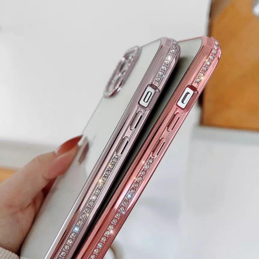 iPhone Side Diamond Transparent Chrome Case Cover Clearance Sale