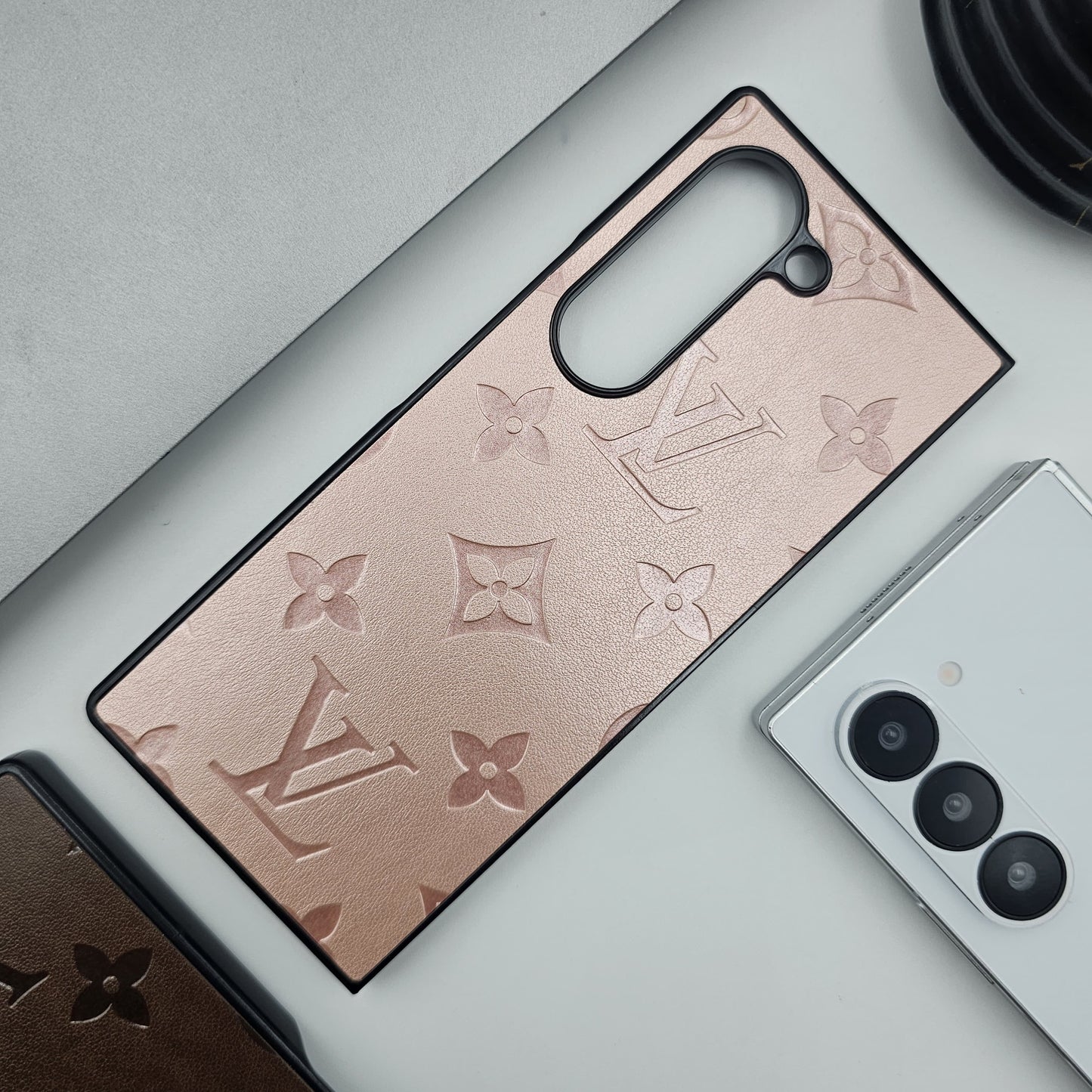 Embossed Feel Leather Designer Case for Samsung Galaxy Z Fold 7 | Ultra-Luxe Brand Edition