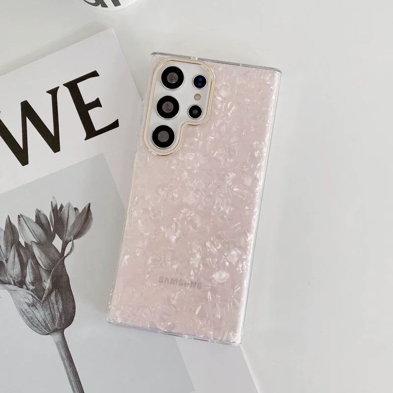 Samsung Galaxy S25 Ultra Glitter Shell Marble Pattern Case