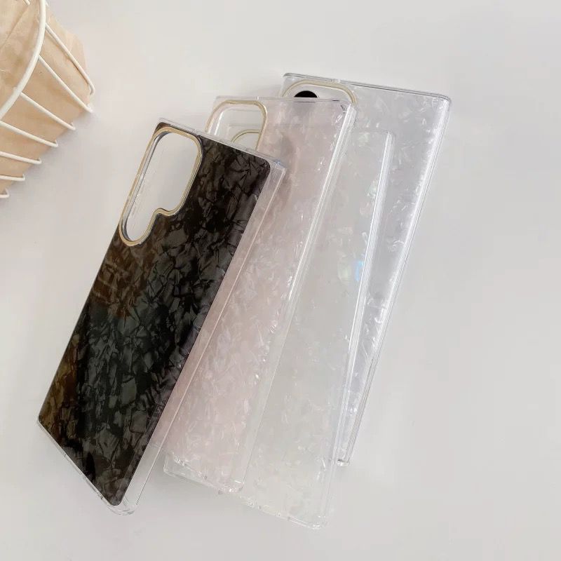 Samsung Galaxy S24 Ultra Glitter Shell Marble Pattern Case