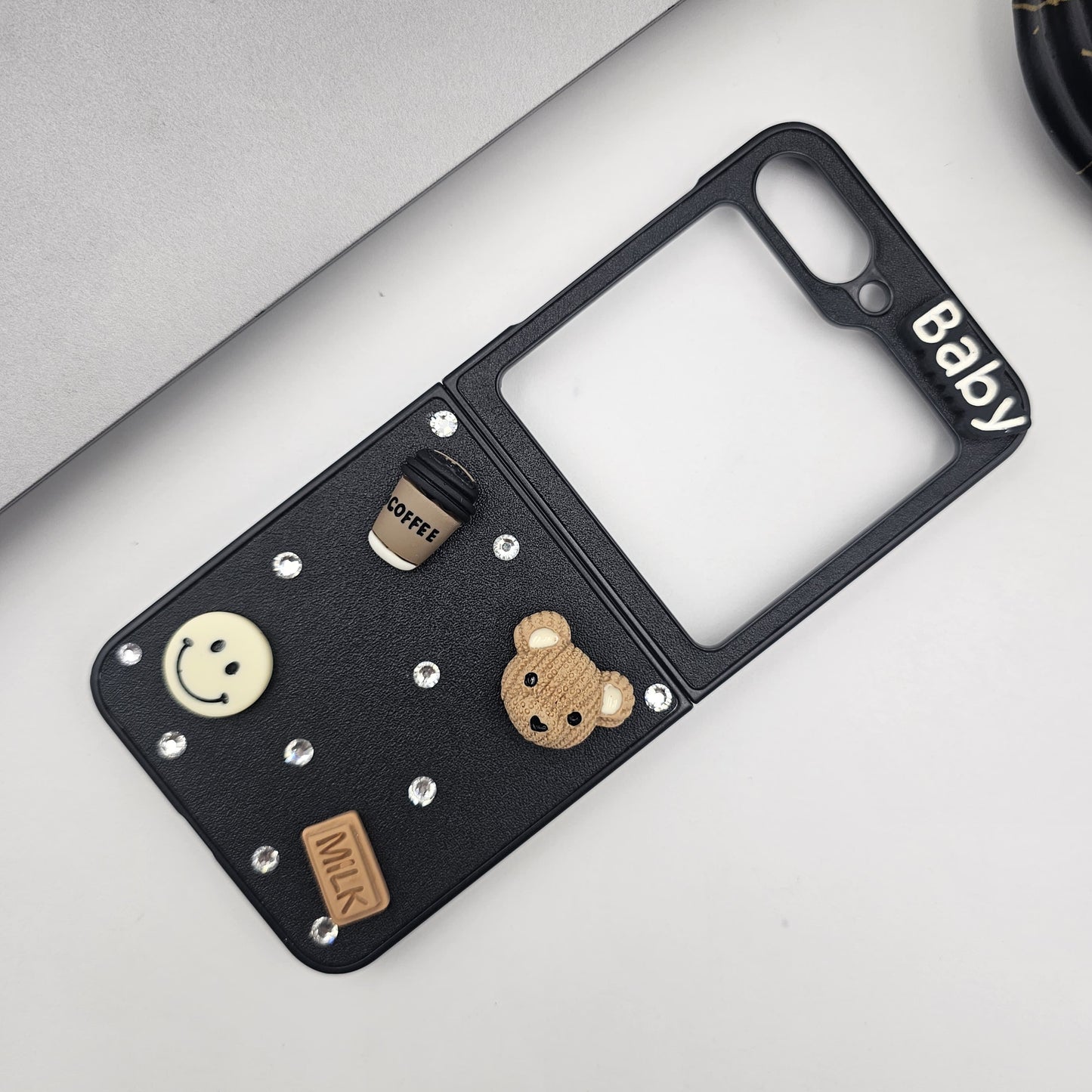 Samsung Galaxy Z Flip 5 Cute Baby Teddy Coffee Case