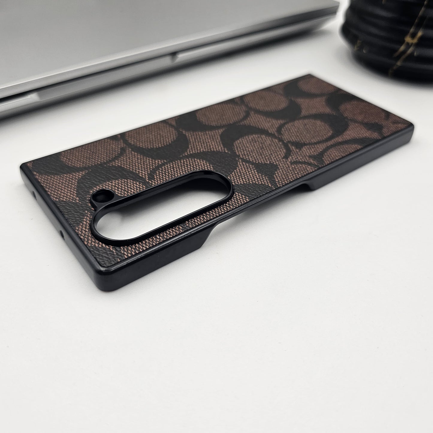 Samsung Galaxy Z Fold 7 Luxury Brand Pattern CC PU Leather Case Cover