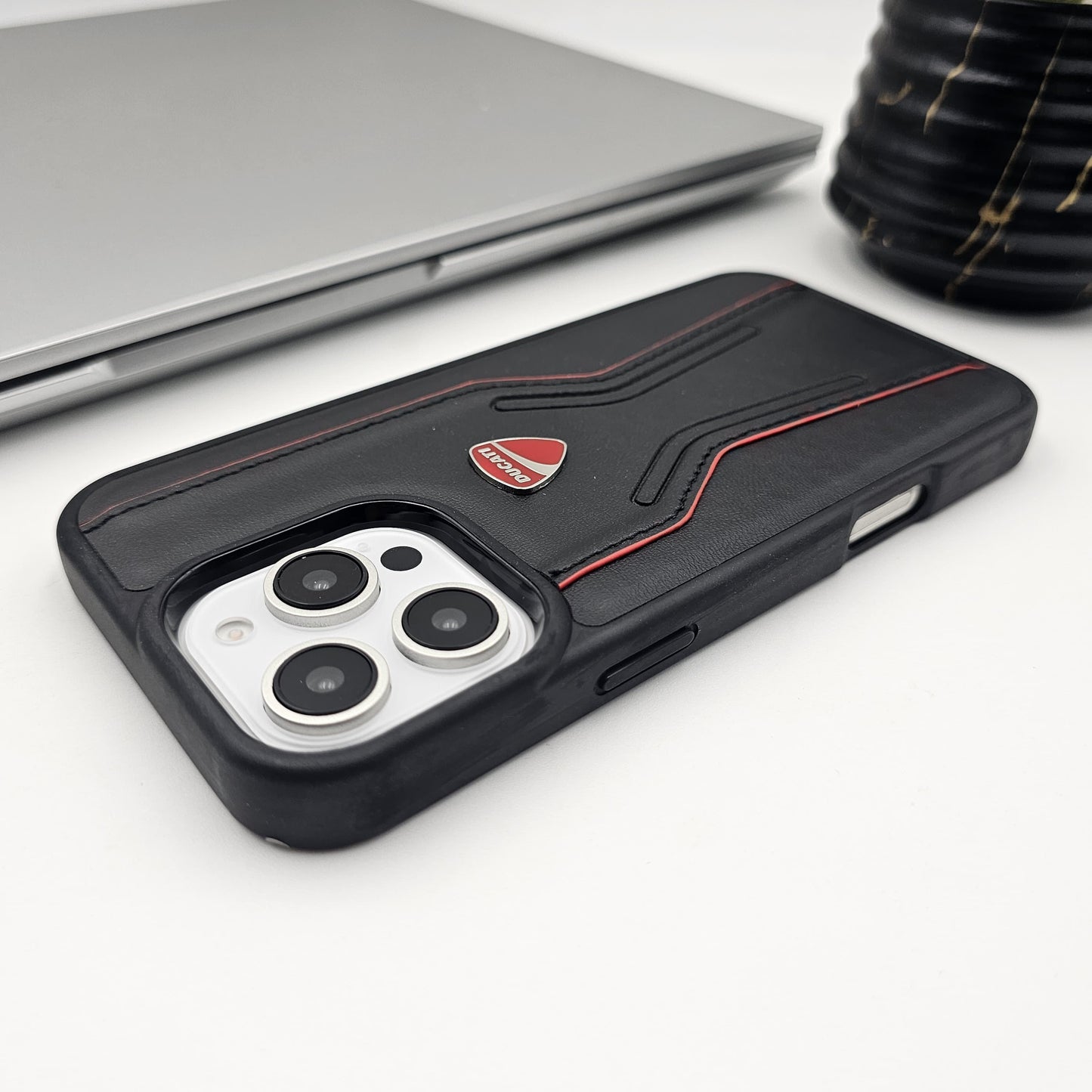 iPhone Luxury Sports Bike DC Stitched Leather Case