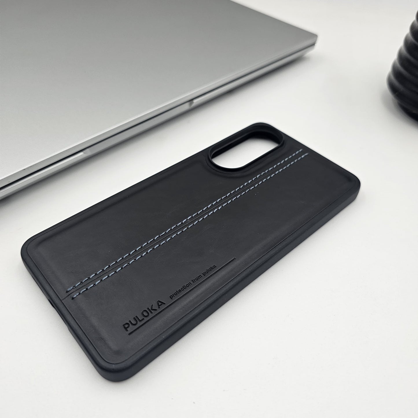 Samsung Galaxy S25 Edge Centre Stitched Leather Case Inside Velvet