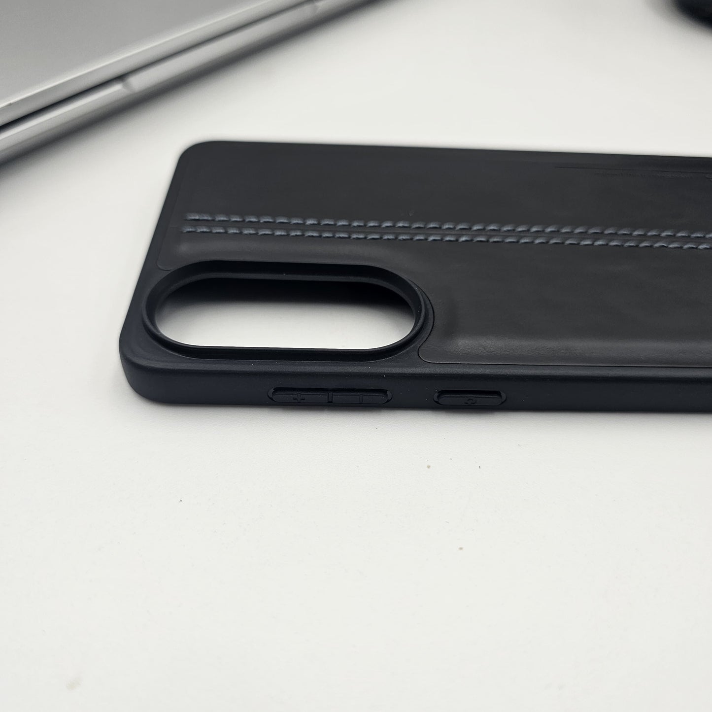Samsung Galaxy S25 Edge Centre Stitched Leather Case Inside Velvet