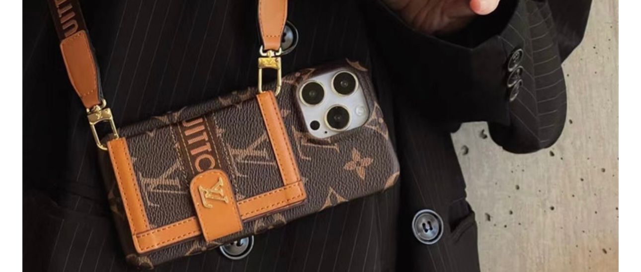 iPhone Luxury Brand Cardholder Wallet Case With Crossbody Sling