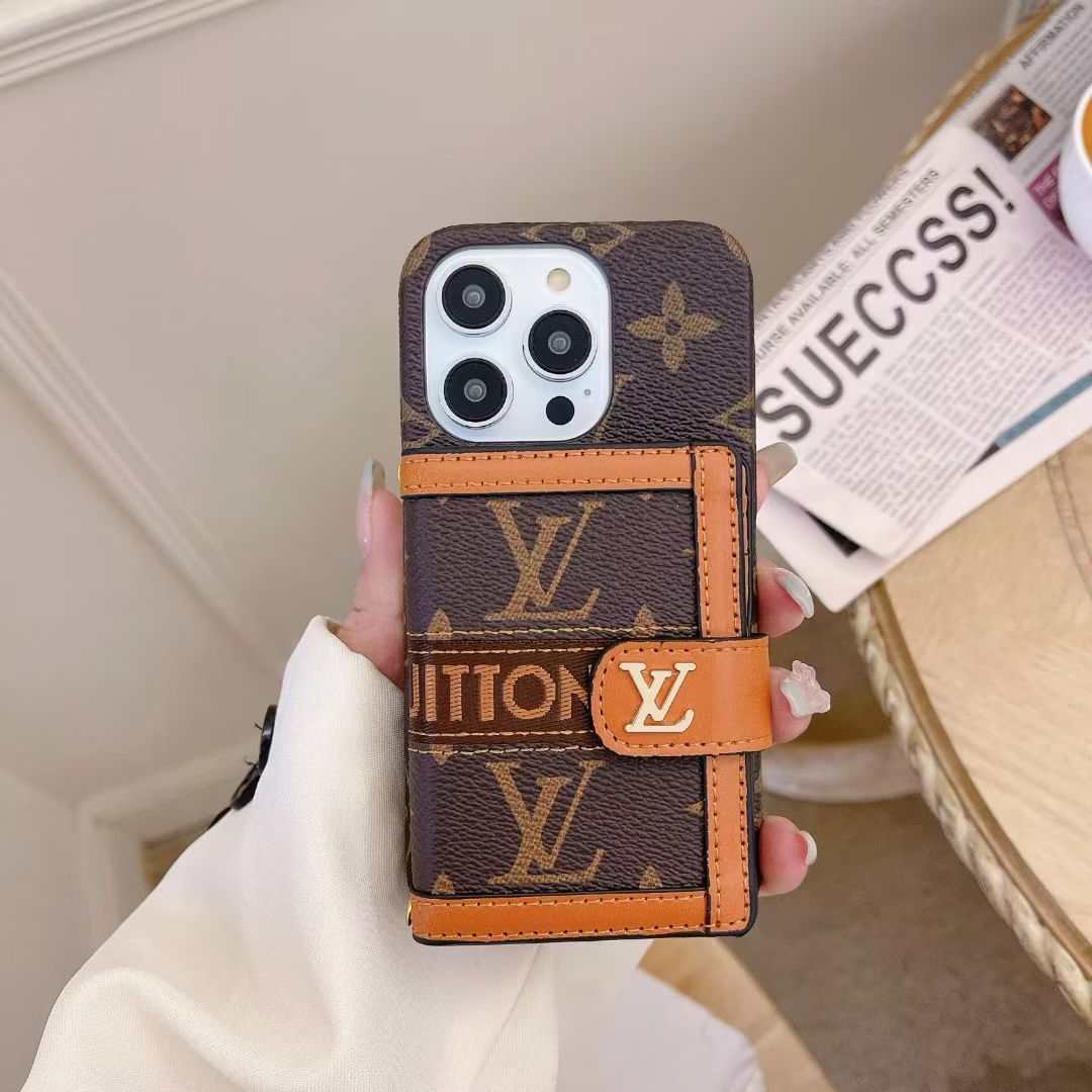 iPhone Luxury Brand Cardholder Wallet Case With Crossbody Sling