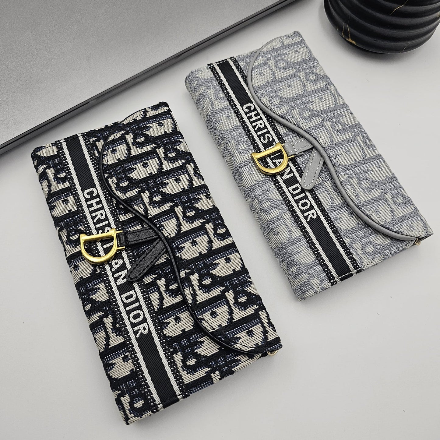 Luxury Embroidery CD Cardholder Case with Crossbody Sling for iPhone