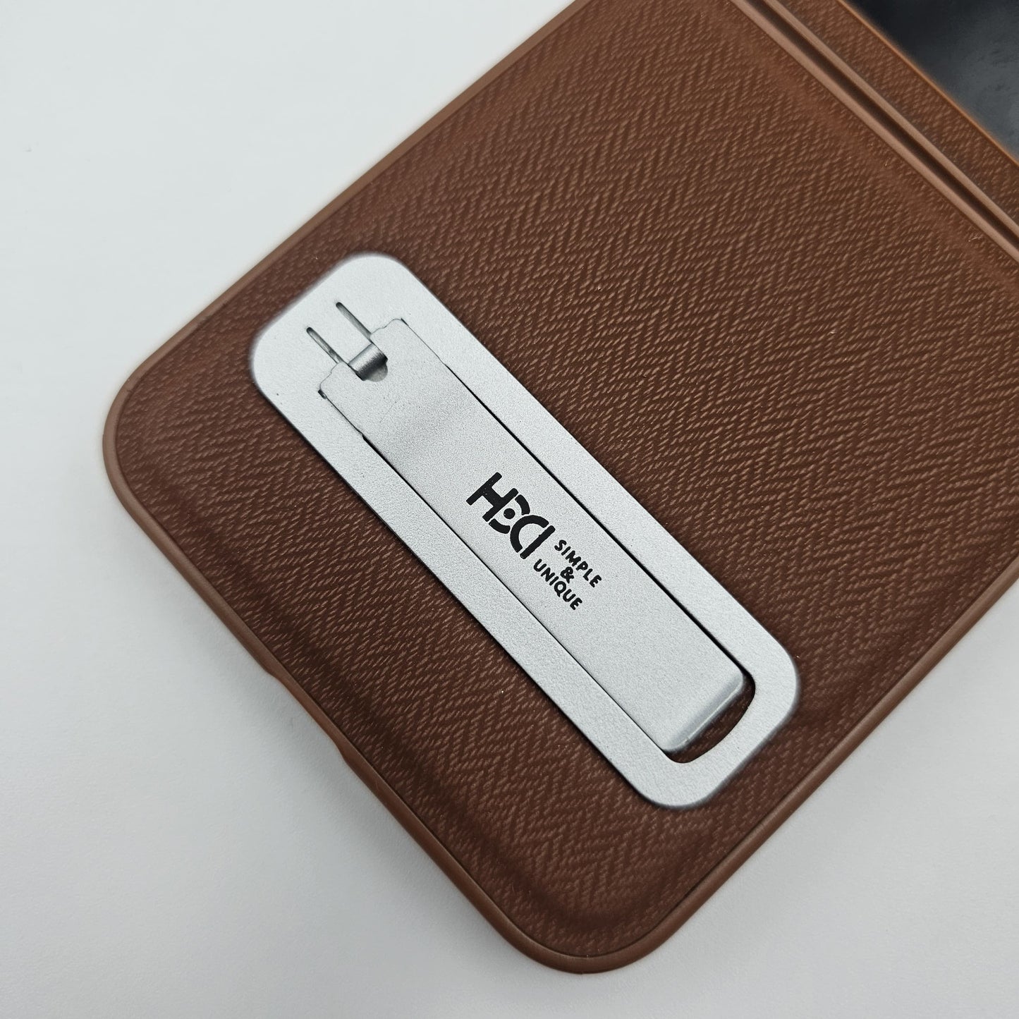 Premium Leather Kickstand Case for Samsung Galaxy Z Flip 7 FE | Shockproof | Slim Fit | Metal Stand | Luxury Back Cover