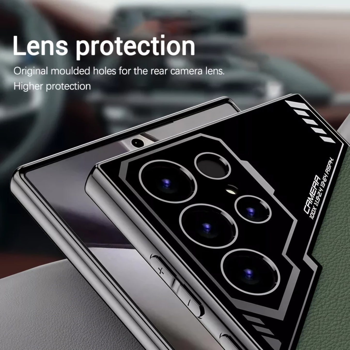 Electroplated Leather Case for Samsung Galaxy S25 Ultra | Premium Dual Texture | Camera Protection