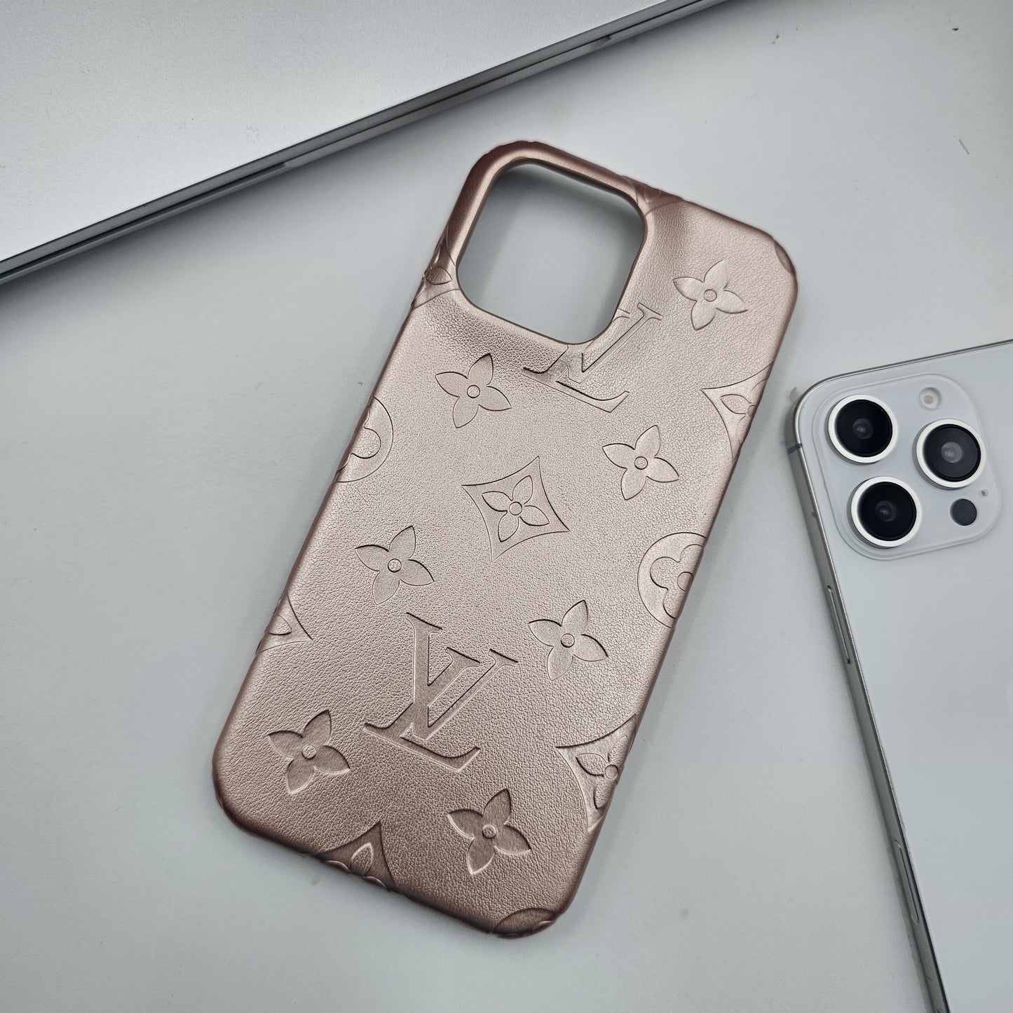 Embossed Feel Leather Designer Case for iPhone 15 Series | Ultra-Luxe Brand Edition