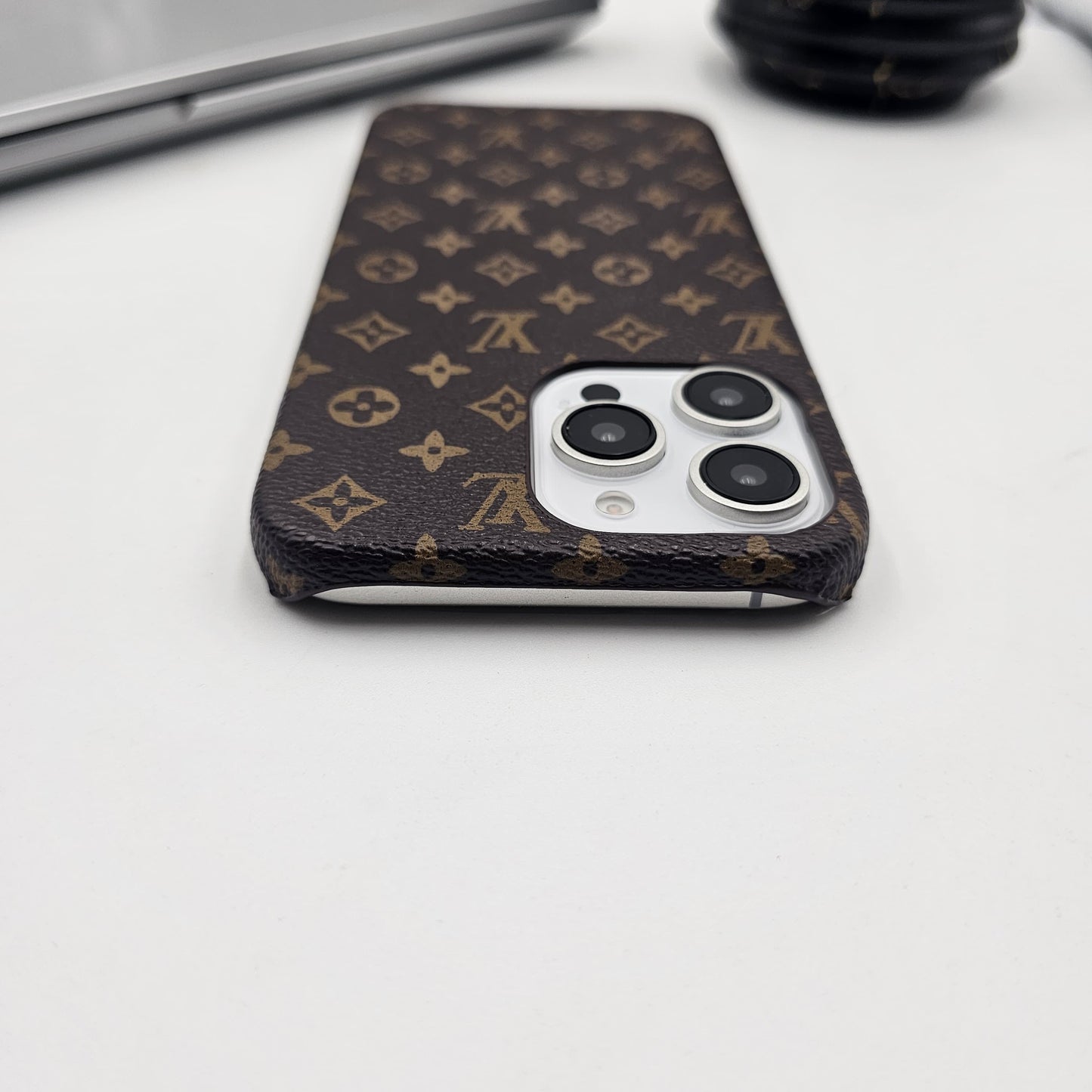 iPhone Luxury Brand Small Pattern PU Leather Case