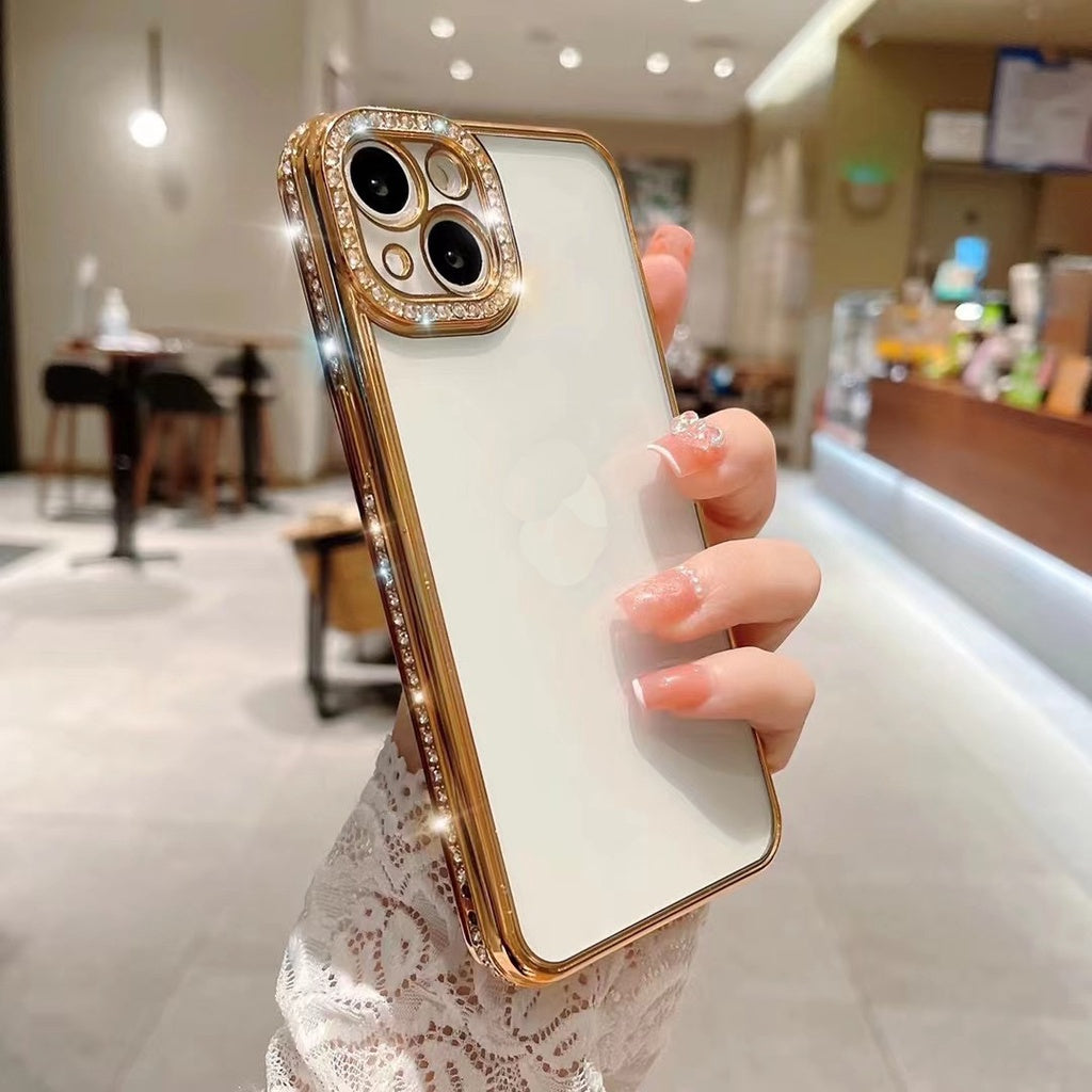 iPhone Side Diamond Transparent Chrome Case Cover Clearance Sale
