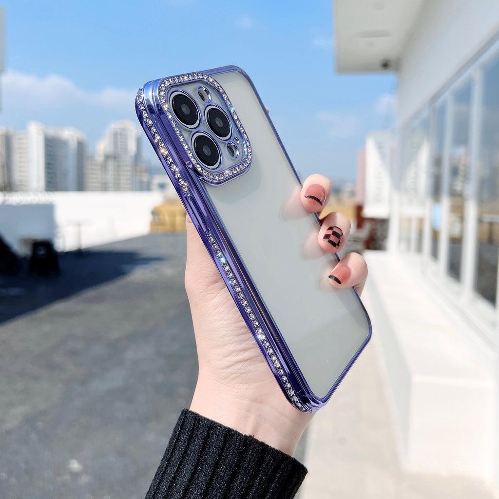 iPhone Side Diamond Transparent Chrome Case Cover Clearance Sale