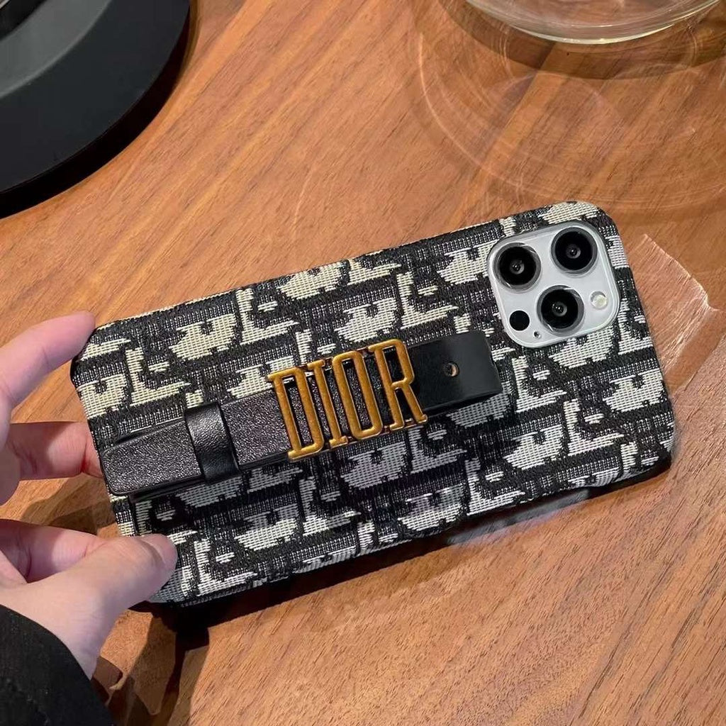 iPhone Luxury Brand CD Belt Embroidery Grip Case