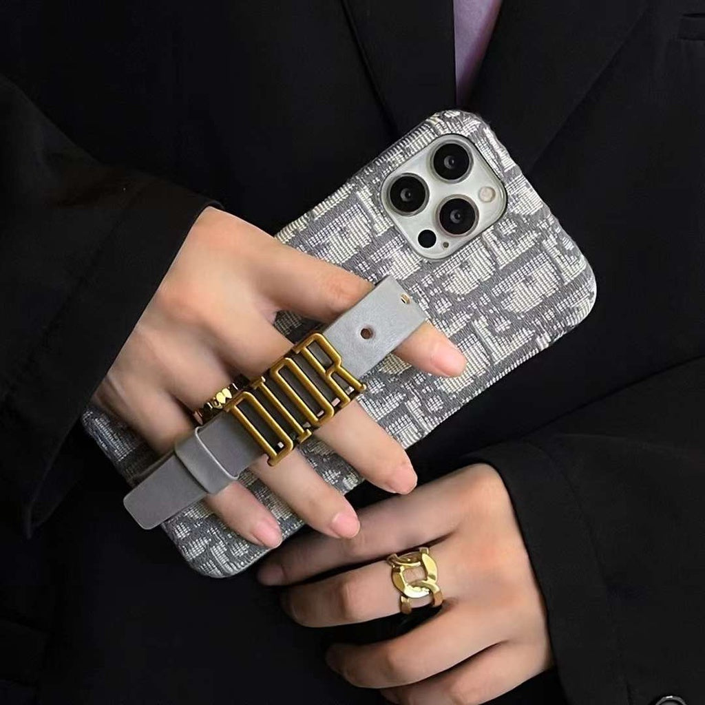iPhone Luxury Brand CD Belt Embroidery Grip Case