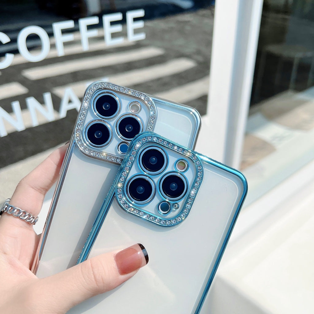 iPhone Side Diamond Transparent Chrome Case Cover Clearance Sale