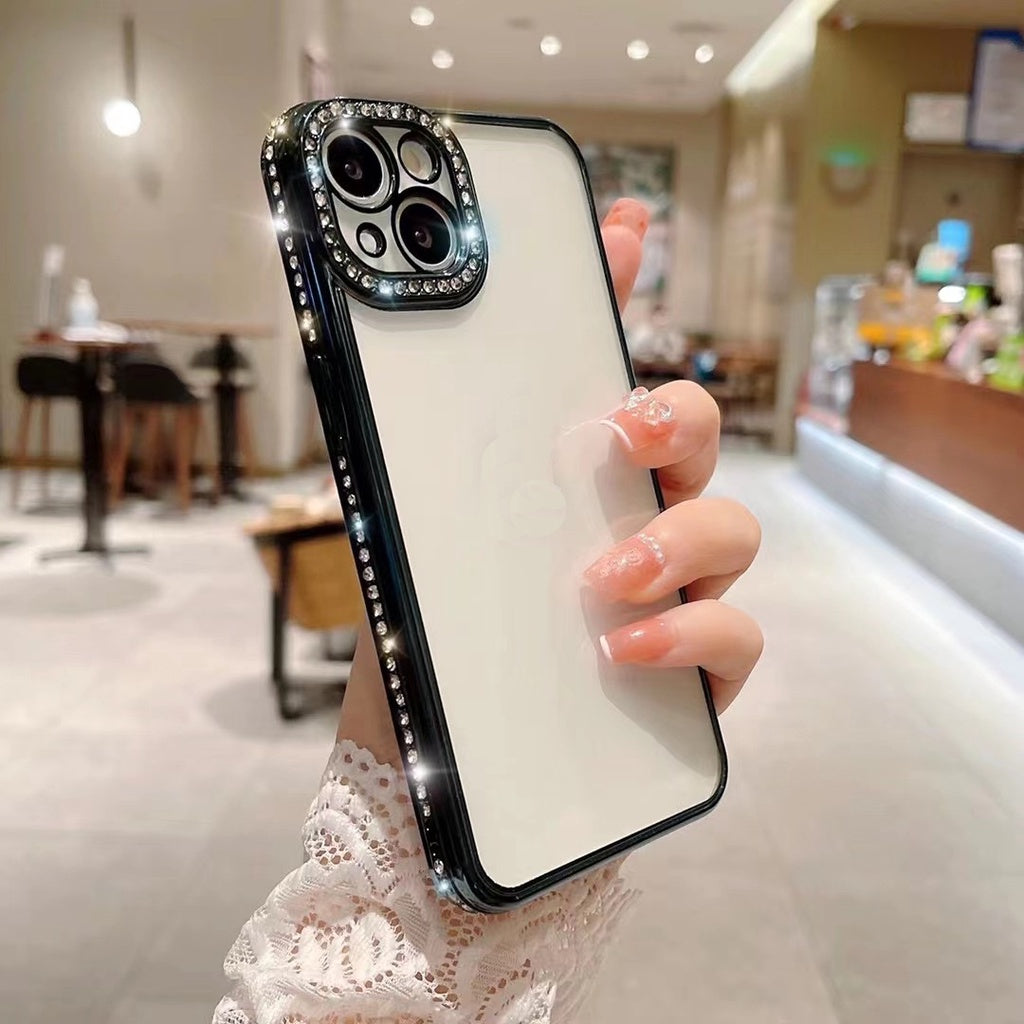 iPhone Side Diamond Transparent Chrome Case Cover Clearance Sale